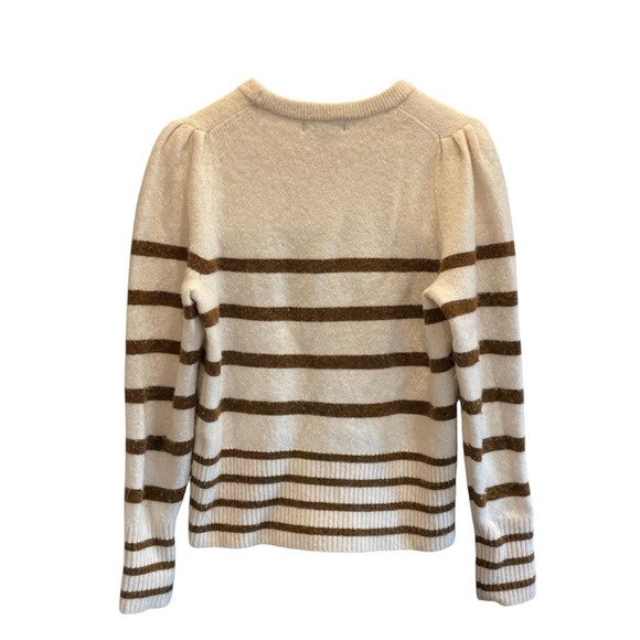 Banana Republic Puffed Sleeve Striped Sweater Oversized Size Small Alpaca Wool - Picture 6 of 8